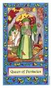 Queen of Coins Tarot card in Whimsical deck