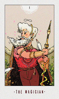 The Magician Tarot card in White Numen Tarot deck