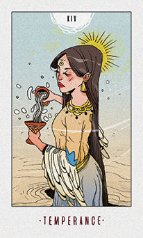 Temperance Tarot card in White Numen Tarot deck