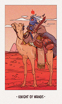Knight of Wands Tarot card in White Numen Tarot deck