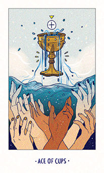 Ace of Cups Tarot card in White Numen Tarot deck