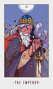 The Emperor Tarot card in White Numen Tarot deck