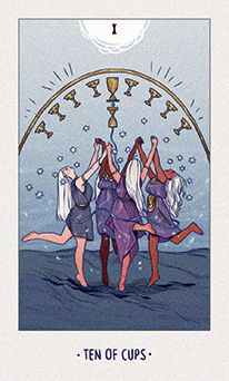 Ten of Cups Tarot card in White Numen Tarot deck