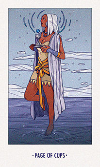 Page of Cups Tarot card in White Numen Tarot deck