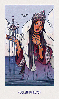 Queen of Cups Tarot card in White Numen Tarot deck