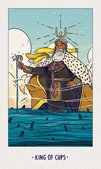 King of Cups Tarot card in White Numen Tarot deck