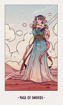 Page of Swords Tarot card in White Numen Tarot deck