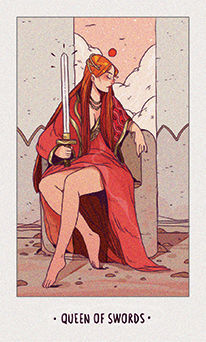 Queen of Swords Tarot card in White Numen Tarot deck