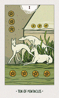 Ten of Pentacles Tarot card in White Numen Tarot deck