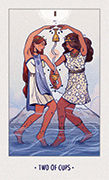 Two of Cups Tarot card in White Numen deck