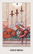 Four of Swords Tarot card in White Numen deck