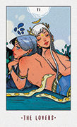 The Lovers Tarot card in White Numen deck