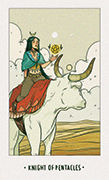 Knight of Pentacles Tarot card in White Numen Tarot deck