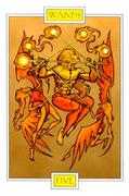 Five of Wands Tarot card in Winged Spirit Tarot deck