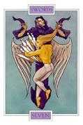 Seven of Swords Tarot card in Winged Spirit Tarot deck