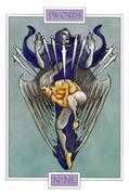 Nine of Swords Tarot card in Winged Spirit Tarot deck