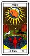 The Moon Tarot card in Oswald Wirth deck