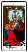 The High Priestess Tarot card in Oswald Wirth deck