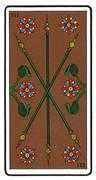 Three of Wands Tarot card in Oswald Wirth deck