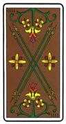 Four of Wands Tarot card in Oswald Wirth deck