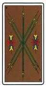 Five of Wands Tarot card in Oswald Wirth Tarot deck