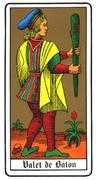 Valet of Wands Tarot card in Oswald Wirth deck