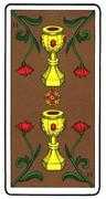 Two of Cups Tarot card in Oswald Wirth Tarot deck