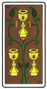 Three of Cups Tarot card in Oswald Wirth Tarot deck
