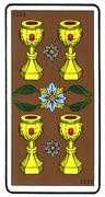 Four of Cups Tarot card in Oswald Wirth deck