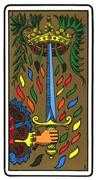 Ace of Swords Tarot card in Oswald Wirth deck