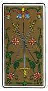 Three of Swords Tarot card in Oswald Wirth Tarot deck