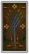 Seven of Swords Tarot card in Oswald Wirth Tarot deck