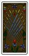 Ten of Swords Tarot card in Oswald Wirth Tarot deck