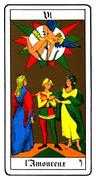 The Lovers Tarot card in Oswald Wirth Tarot deck