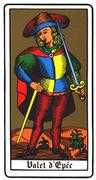 Valet of Swords Tarot card in Oswald Wirth deck