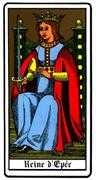 Reine of Swords Tarot card in Oswald Wirth Tarot deck
