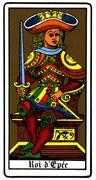 Roi of Swords Tarot card in Oswald Wirth Tarot deck