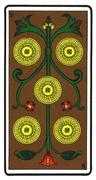 Five of Coins Tarot card in Oswald Wirth Tarot deck