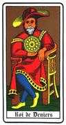 Roi of Coins Tarot card in Oswald Wirth Tarot deck
