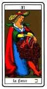 Strength Tarot card in Oswald Wirth Tarot deck