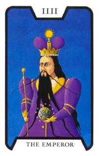 The Emperor Tarot card in Tarot of the Witches Tarot deck