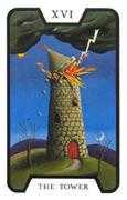 The Tower Tarot card in Tarot of the Witches deck