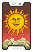 The Sun Tarot card in Tarot of the Witches deck