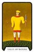 Valet of Batons Tarot card in Tarot of the Witches deck