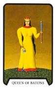 Queen of Batons Tarot card in Tarot of the Witches deck