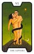 The Lovers Tarot card in Tarot of the Witches deck