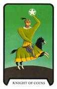 Knight of Coins Tarot card in Tarot of the Witches deck