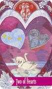 Two of Hearts Tarot card in Zerner Farber Tarot deck