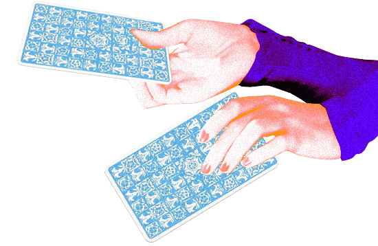 Hands with Tarot Cards
